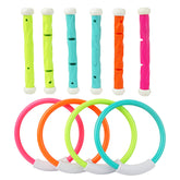 YCFUN Pool Diving Toys, Underwater Swimming Pool Toys for Kids Ages 4-8, Training Pool Diving Rings, and Diving Sticks Gift Set